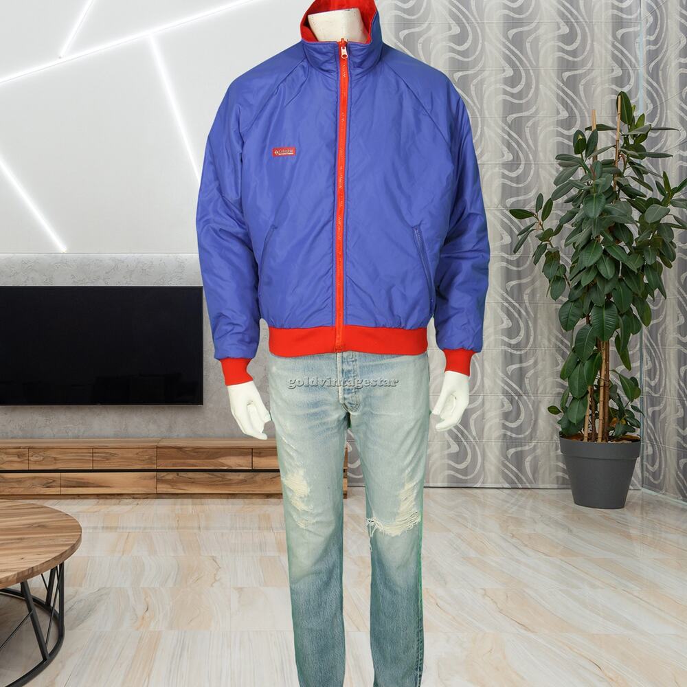 Vintage Columbia Anorak Reversible Ski Puffer Red Thinsulate Winter Jacket L